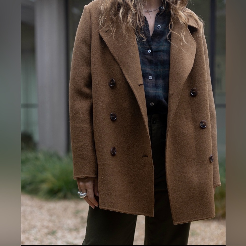 Jenni Kayne Oversized Double-Breasted Tan Coat